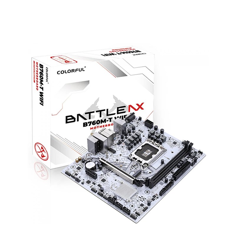 Colorful BATTLE-AX B760M-T WIFI D5 V20A DDR5 M-ATX Gaming Motherboard - White
