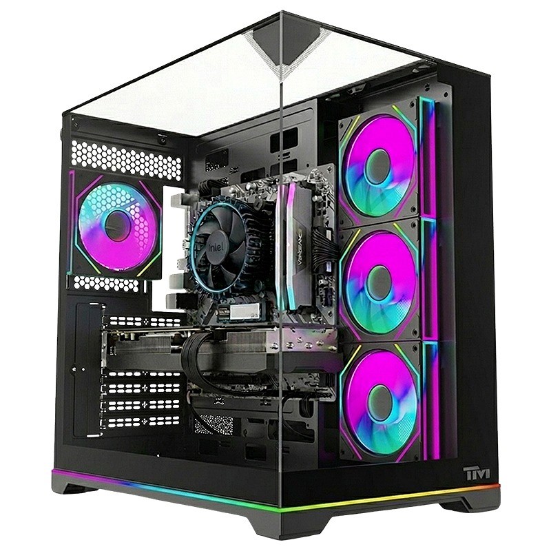 Twisted Minds Elite Series ATX Mid Tower Gaming Case - Black (4 ARGB Fans Included)