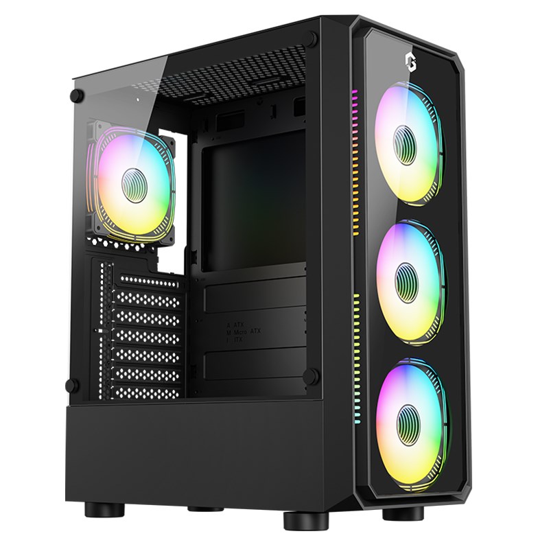 GAMEON Trident VX Mid Tower Gaming Case - Black