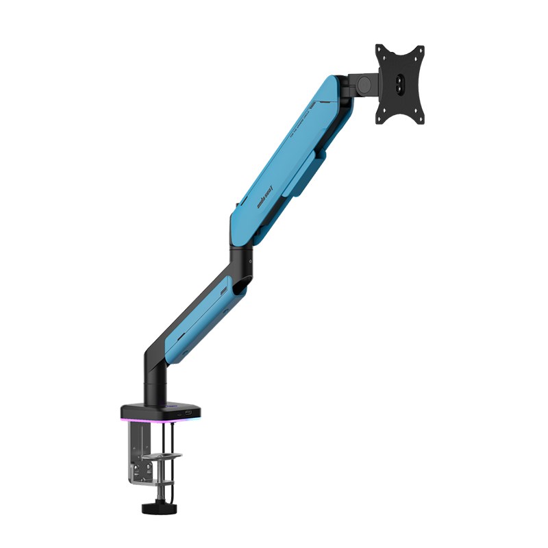 Andaseat Stealth Pro II RGB A9X Single Monitor Arm - Black/Blue