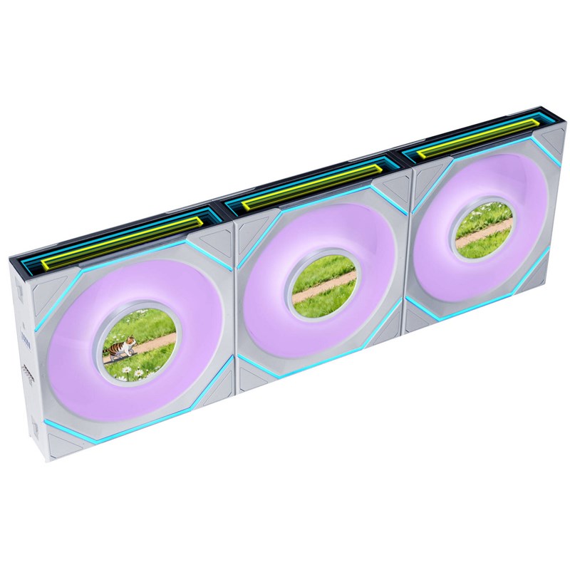 LIAN LI UNI FAN SL INF FLEX Wireless LCD 120mm ARGB Case Fans with 1.8" LCD Screen (3 Pack) - White