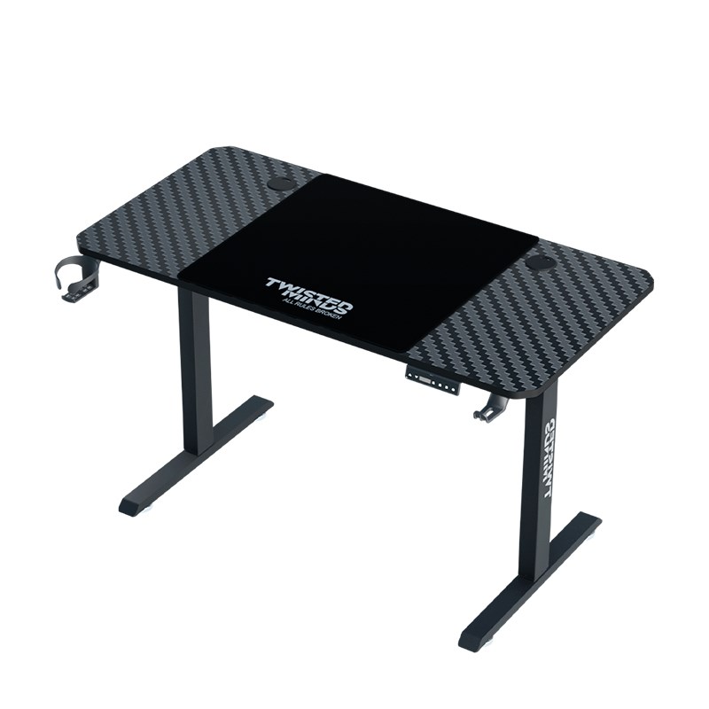 Twisted Minds Paradox Adjustable Gaming Desk, 120x60 cm, with Cup Shelf, Headphone Hook, Mousepad